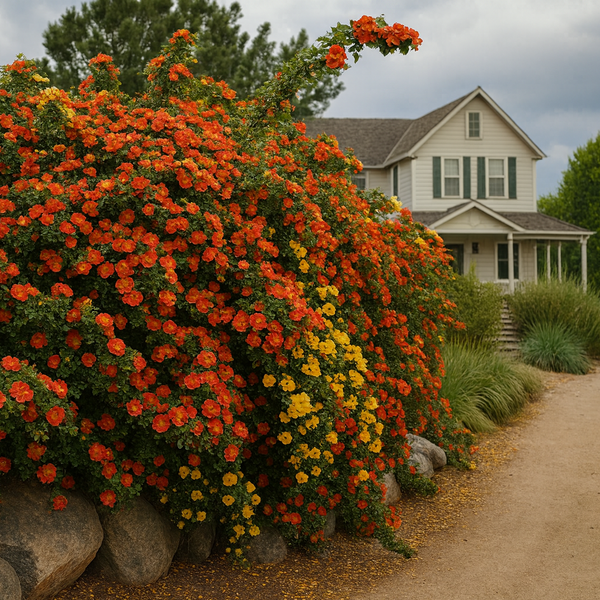 Austrian Copper Potted Rose Bush